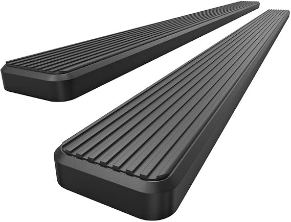 APS Running Boards (Side Steps Step Bars) Compatible with Chevy GMC CK 1988-1998 Extended Cab (Include Z71) (Will Not Work on Vehicles with Power Boards) (Stainless Steel Black Powder Coated 5in)