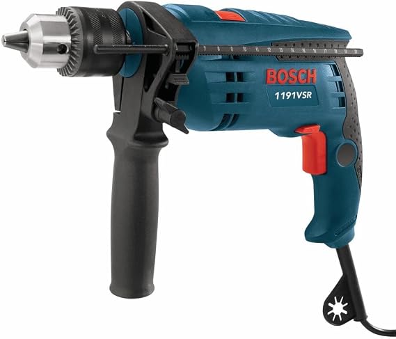BOSCH 7.0 Amp 1191VSRK Hammer Drill with 360-Degree Auxiliary Handle