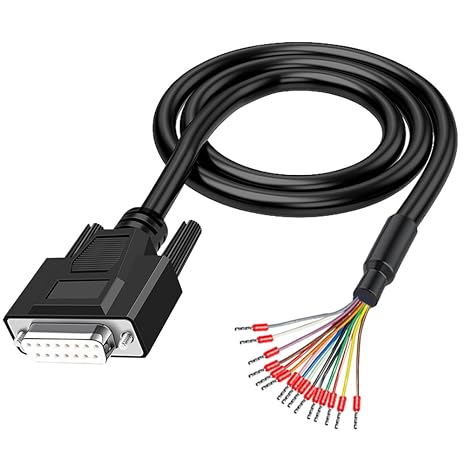 Willwewon 10Ft 26AWG DB15 Female RS232 15 Pin Serial Extension Cable