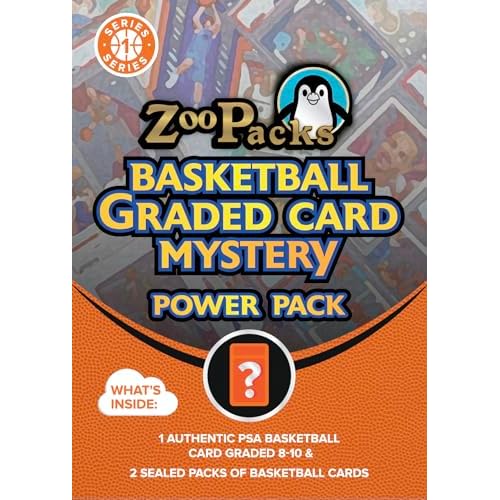 NBA Basketball PSA Graded Card Mystery Power Pack - 1 PSA Graded Card with A Grade of 8, 9 or 10  2 Packs of Basketball Cards