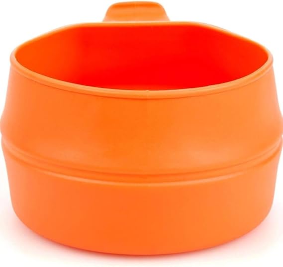 Wildo Fold-A-Cup Small - Orange, Foldable BPA-Free TPR, Made in Sweden