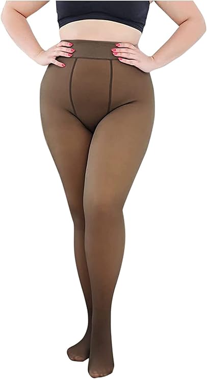 Thermal pantyhose for women, thermal pantyhose for women, lined, winter black, fake translucent plush socks, warm keeping tights