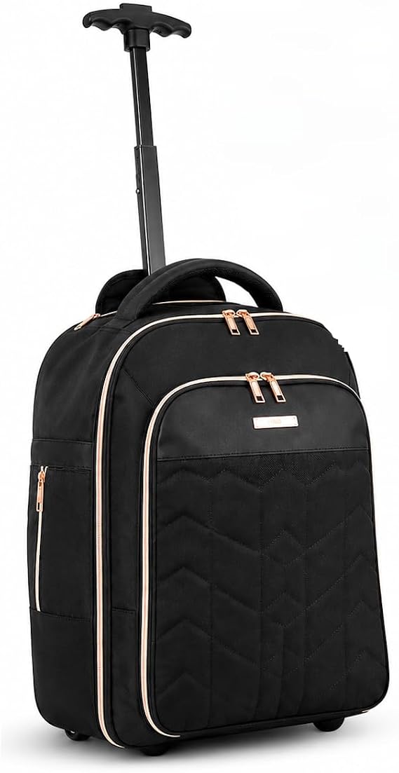 2-in-1 Wheeled Backpack 50x38x25cm - 47L, Cabin Bag for British Airways, Jet2 & More – Travel Rucksack with Hideaway Straps, Trolley Handle & Lightweight Holdall Design