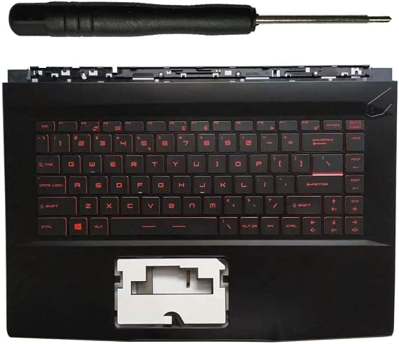 Laptop Replacement Keyboard Fit MSI GF63 US Layout with C Shell Palmrest Cover