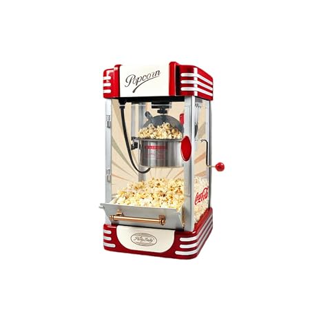 Popcorn Maker, Commercial Use, Home Use, Fully Automatic, One-Button Operation, Popcorn Machine, Red, Large Capacity, Easy to Clean, Compact, Electric, Caramel Popcorn Compatible, Events, Home