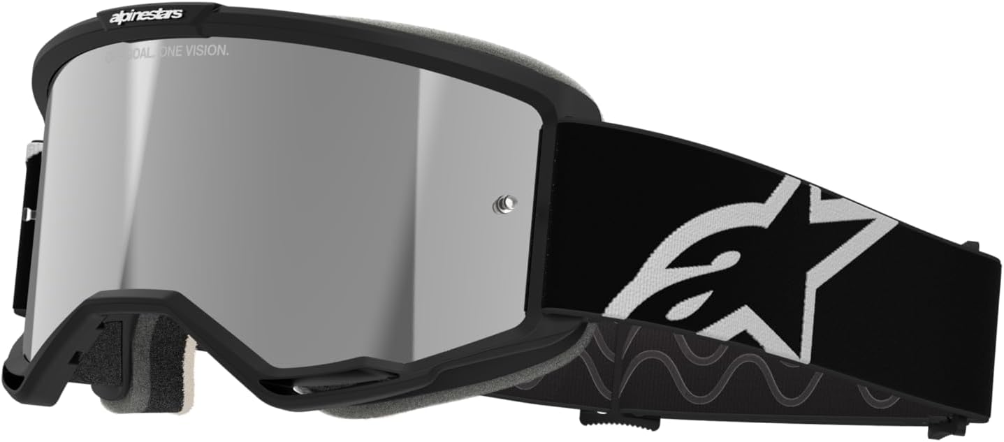 Alpinestars Vision 5 MX ATV MTB Off Road Goggle (Black - Mirror Silver Lens)