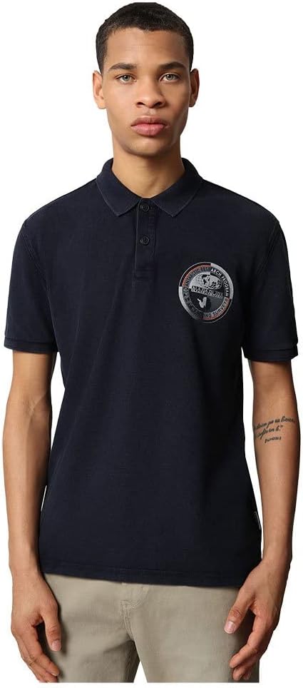 Napapijri Men's Polo Shirt with Collar and Buttons Short Sleeve t Shirt Article NP0A4F68 EOB