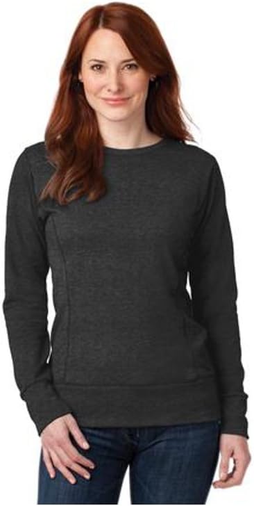 Anvil Ladies French Terry Crewneck Sweatshirt Heather Dark Grey X-Large