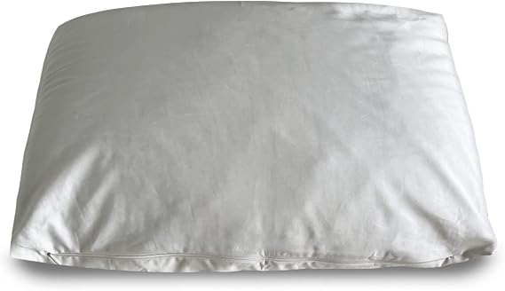 Green Natural and Organic Shredded Latex Pillow - Queen Size - GOLS Certified Organic - Adjustable Bed Pillows for Sleeping - Soft Pillow for Side and Back Sleepers - Zippered Organic Cotton Cover