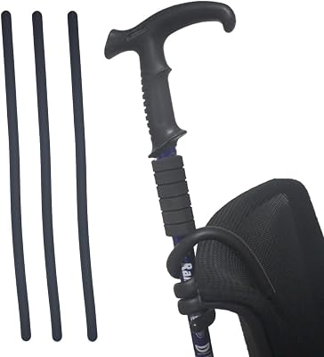 Walking Stick Holder Foldable Cane Holder Crutches Flexible Hook Bendable Grabber Hanger for Crutch and Wheelchair Users 3, Black