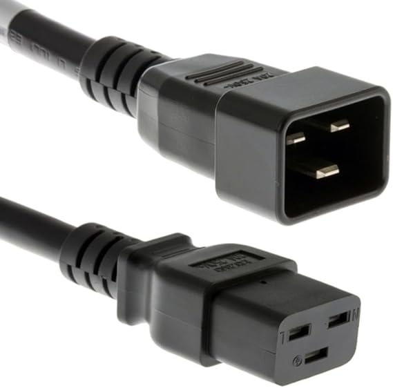 CablesAndKits 15ft Heavy Duty AC Power Cord, C20 to C19, 12 AWG, 20A