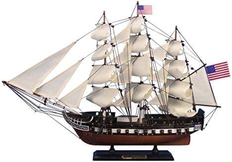 Hampton Nautical Wooden USS Constitution Tall Model Ship, 24 , Brown