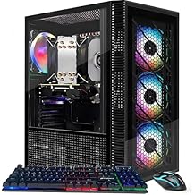 STGAubron Gaming PC Desktop Computer, Intel i7 Xeon E5, Radeon RX 550 4G, 16G DDR4, 512G SSD, WiFi, BT 5.0, RGB Fan x4, Windows 11 Home