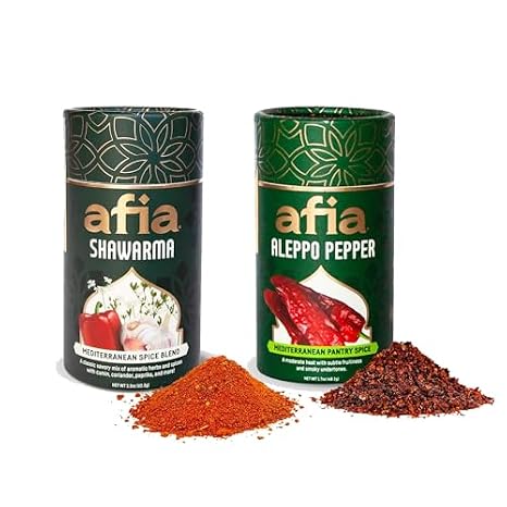Afia Spicy Essentials Bundle | Aleppo Pepper & Shawarma Spice Set | Bold Middle Eastern Flavors for Home Cooks