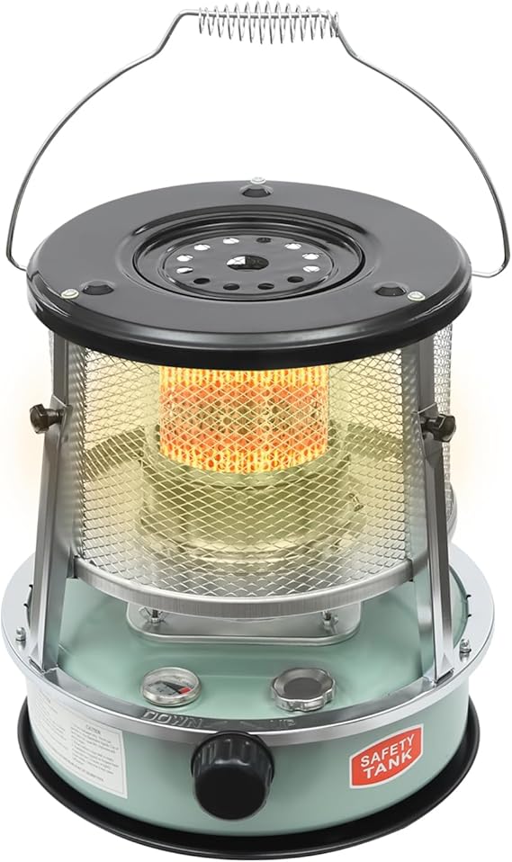 2 in 1 Portable Kerosene Heater, 9000 BTU Kerosene Stove Non-Electric Indoor Outdoor Heater Emergency Oil Heaters for Camping Cooking Emergency Preparedness (Green, 1pc)