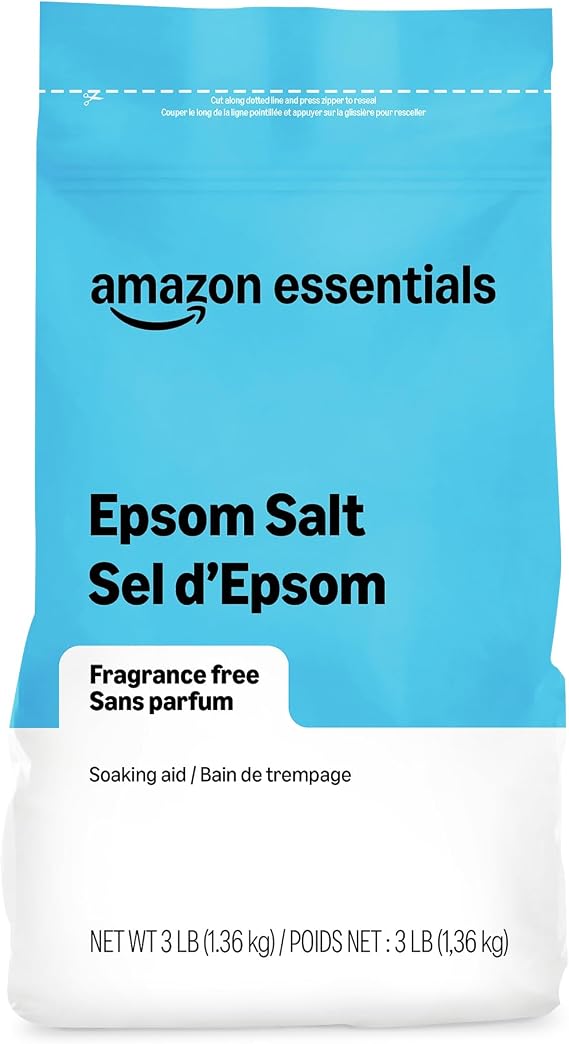 Amazon Essentials Epsom Salt Soak, Magnesium Sulfate USP, 3 Pound, 1-Pack (Previously Amazon Basics)