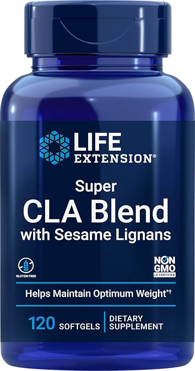 Life Extension Super CLA Blend with Sesame Lignans, conjugated linoleic Acid, Sesame Seed Extract, Weight Management, Body Composition, Gluten Free, Non-GMO, 120 softgels
