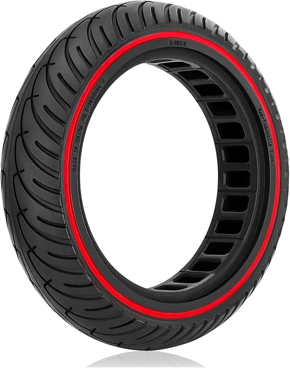 8 1/2 Scooter Solid Tires, 8.5 Solid Tire for Electric Scooter, 8.5 Inch Electric Scooter Replacement Wheels Honeycomb, 50/75-6.1 Non-pneumatic (Red_1PC_01)