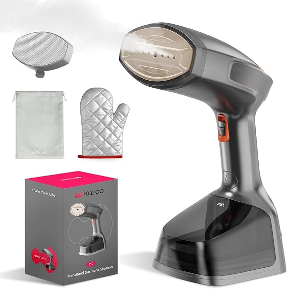 Handheld Steamer for Clothes, 1800W Portable Garment Steamer with 30s Fast Heat, 4 Fabric Modes for Silk/Wool/Cotton/Linen, 255ml Detachable Tank, Wrinkle Remover Iron Press with Lint Brush