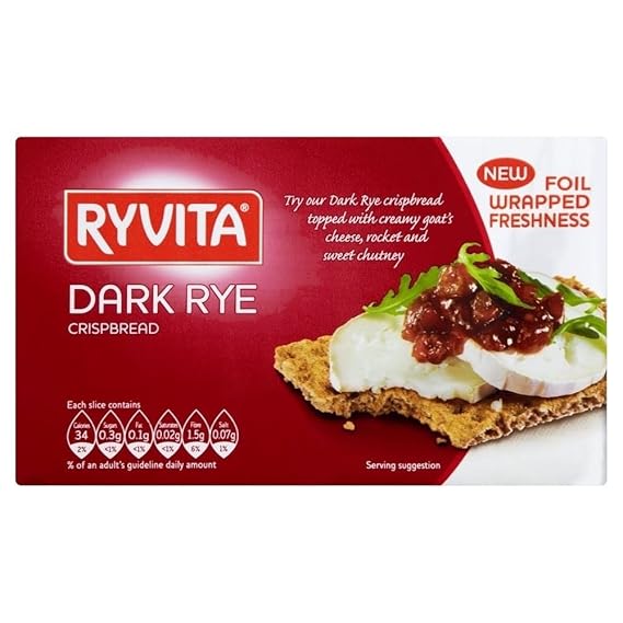 Ryvita Dark Rye Crispbread (250g) - Pack of 6