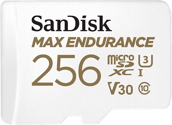 SANDISK 256GB MAX Endurance microSDXC Card with Adapter for Home Security Cameras and Dash cams - C10, U3, V30, 4K UHD, Micro SD Card - SDSQQVR-256G-GN6IA