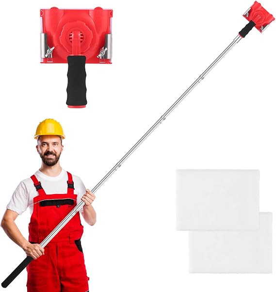 Paint Edger+ 2 Replace Pads -78" Adjustable Pole Ceiling & Corner Painting