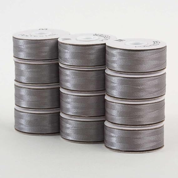 SuperBobs Polyester Bobbin 12pk M-Style Gray