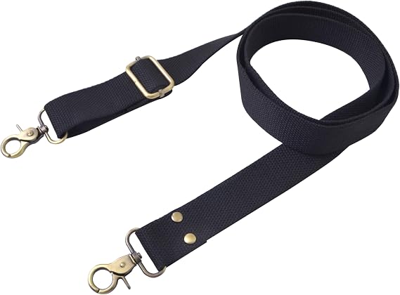 Wento 1pcs 31''-57'' Webbing Shoulder Cross Bag Strap,Replacement Cross Body Purse Straps,Canvas Purses Straps WTD34 (Black)...