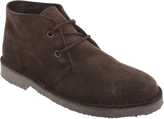 Roamers Adults Unisex Real Suede Unlined Desert Boots (14 US) (Dark Brown)