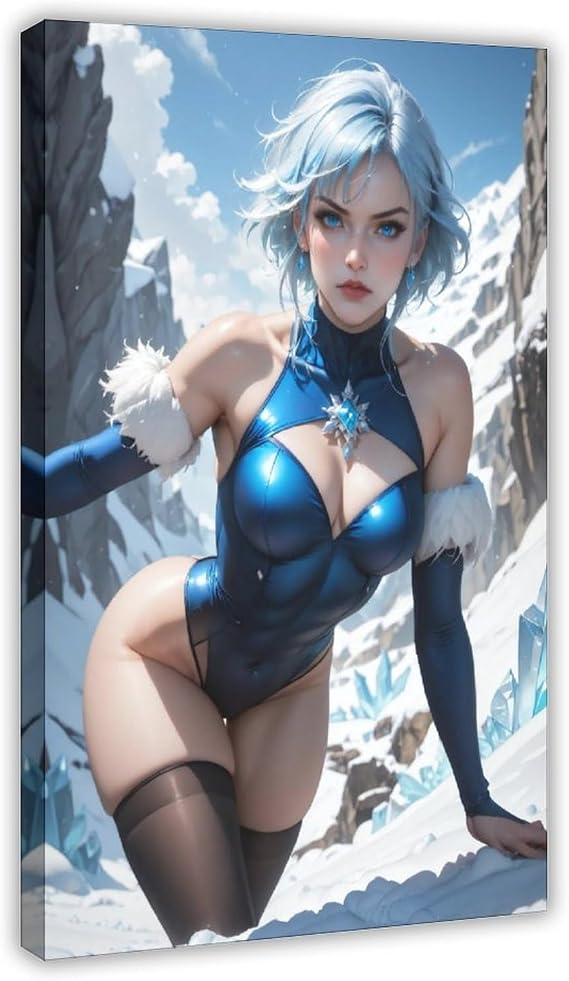 AI Bodysuit Beauty, AI Sexy Girl, Sexy Lingerie, Short-haired Beauty 29 Canvas Poster Wall Art Decor Print Picture Paintings for Living Room Bedroom Decoration Frame: 20x30inch(50x75cm)