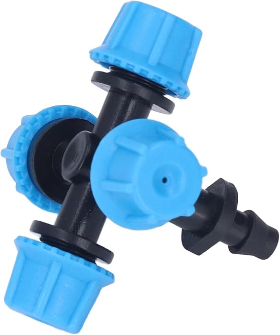 20Pcs 4-Head Misting Spray Nozzle, Garden Sprinklers Drip Sprinkler Head Irrigation Cross Atomization Micro Nozzle for Patio Misting Cooling System