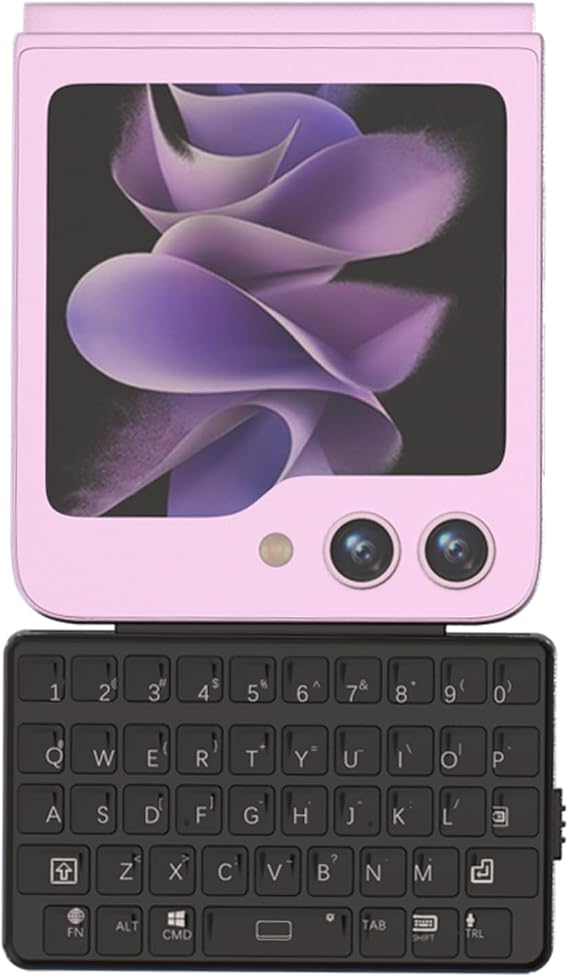 EXknight Magnetic Keyboard Kit for Samsung Galaxy Z Flip Series 3D Printed Magnetic Backplate and Mini Bluetooth Keyboard (Z Flip 7)