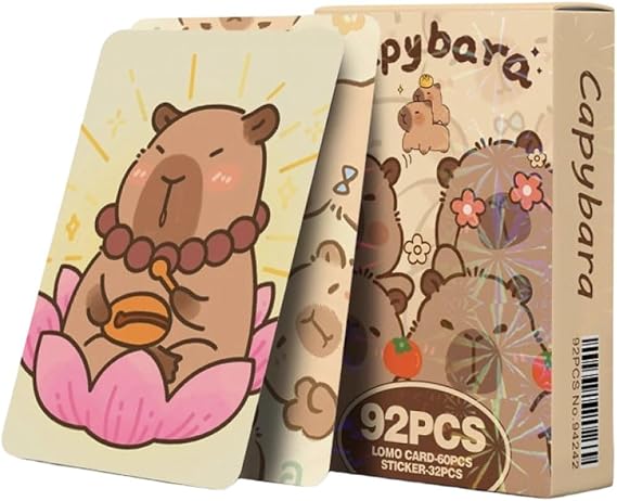 Capybara Photocards,1set Lomo Card Fun Kapibala Collection Card, Waterproof Anime Character Collection Card