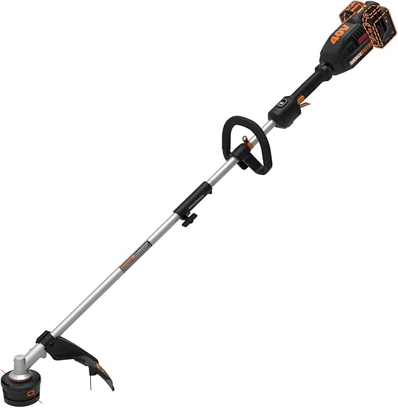 Worx Cordless String Trimmer, 15" Electric Weed Wacker with Dual-exit Head, 31CC Gas-Like 40V Brushless Weed Eater with Attachment-Capable Driveshare, Batteries & Charger Not Included, WG186.9