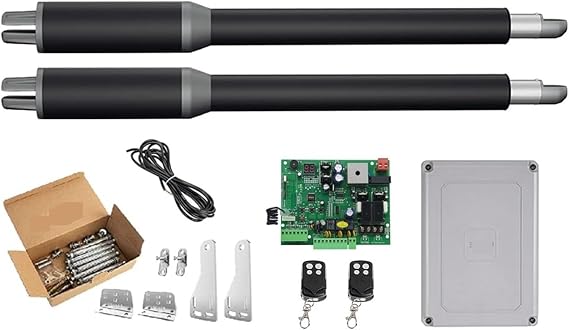 Electric Swing Gate Opener Kit - DC Worm Drive Automatic Door Opener with Linear Actuator and Control Light