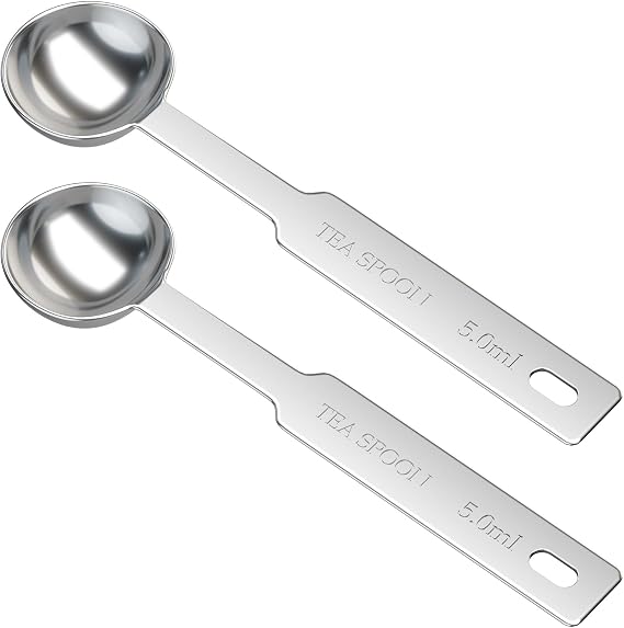 2PCS 1tsp(5ml) Stainless Steel Measuring Spoon