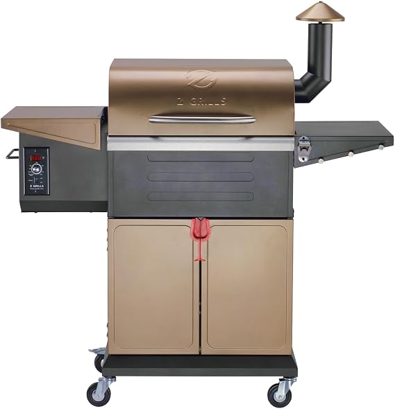 Z GRILLS 600D 8-in-1 Wood Pellet Grill & Smoker, 572 Sq In, PID 3.0 | Auto Temperature Control, Outdoor BBQ, Camping, Storage Cabinet, Side Shelf with Tool Hooks
