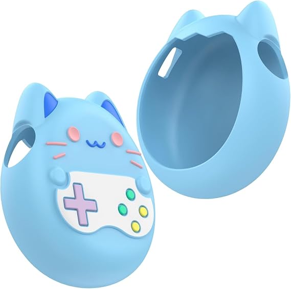 Soft Silicone Case for Tamagotchi Paradise Shockproof Anti-Drop Holder Virtual Pet Game Machine Cute Skin Cover Accessory (Blue)