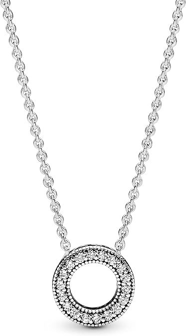 PANDORA Logo Reversible Silver Collier With Clear Cubic Zirconia