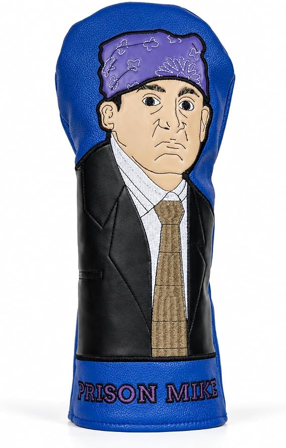 The Office Golf Head Covers, Office Merchandise Golf Club Driver Headcovers, Embroidery Leather Design, Prison Mike Inspired Gifts for Men, Father, Dad, Boyfriend, Boss & Coworkers