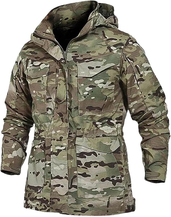 Multicam Military Tactical Jackets Men Warm Waterproof Windbreakers Army Camo Parka Trench Coat