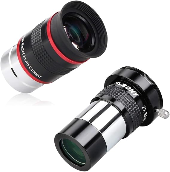 SVBONY Telescope Eyepiece Bundle with SV137 2X Barlow Lens
