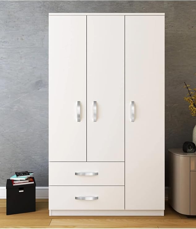 metallia HOME 3 DOOR WARDROBE WITH 2 DRAWERS