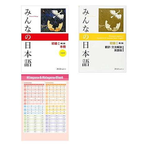 Minna No Nihongo Shokyu 1 Text Translation and Grammar English , Hiragana Katakana Chart