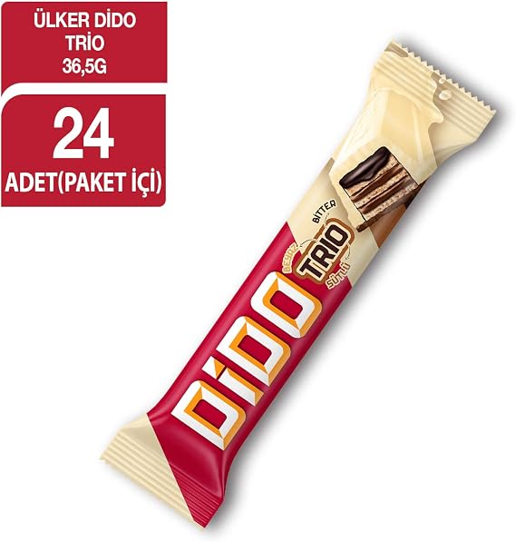 Ülker Dido Trio Beyaz Çikolatalı Gofret 36.5 Gr x 24 Adet