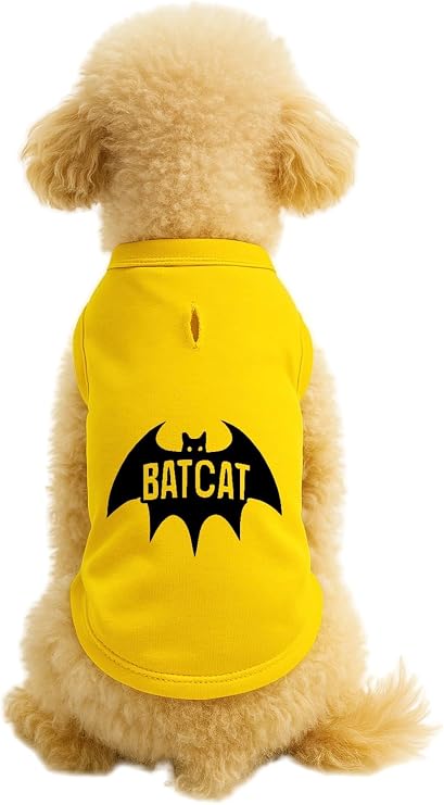 Kedi ve Köpek Kıyafeti & Elbisesi Sarı Batcat Atlet 6XL