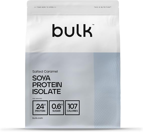 Bulk SOYA Protein Isolate Powder, Salted Caramel, 2.5kg | Vegan Protein Shake