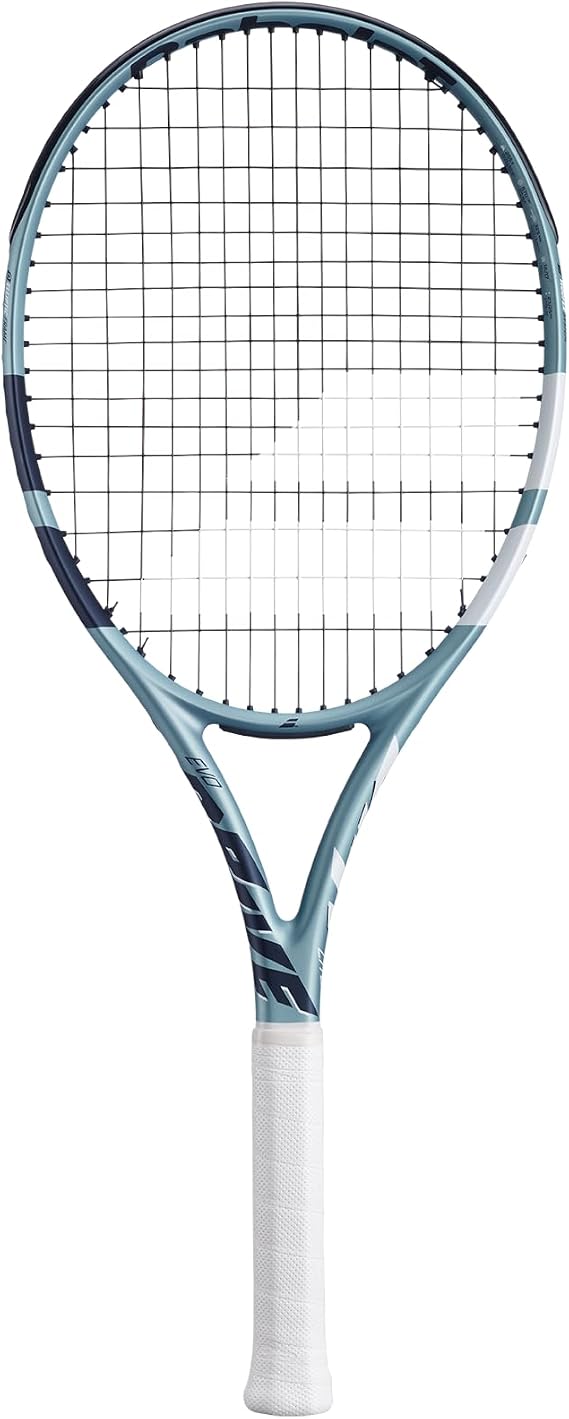 Babolat Evo Drive Lite 2nd Gen Tennis Racquet (Blue) Strung with 16g Syn Gut at Mid-Range Tension