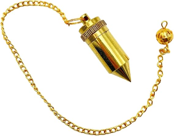 Metal Pendulums - Healing Metal Pendulums - Gold Double Bullet Steel Copper Pendulum - Dowsing Pendulum for Divination, Meditation High Energy Pendulo de Bronce Pendulos de Mesa GS01