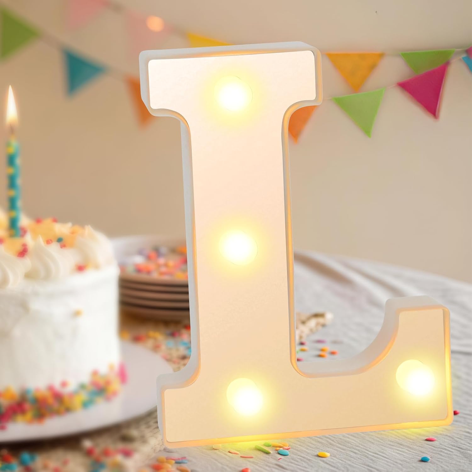 Light Up Letters, LED Alphabet Lights, Warm White Alphabet Sign, Letter Lights for Valentine's Day, Gifts for Tween Girls Women Valentine Party Birthday Decorations Night Light Letter-L
